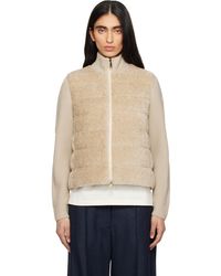 Moncler - Padded Teddy & Wool Zip-Up Down Jacket - Lyst
