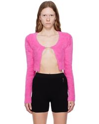 Jacquemus - La Maille Logo-charm Cropped Knitted Cardigan - Lyst
