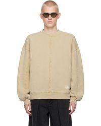 Axel Arigato - Pull Molletonné Brun Clair À Coutures Inversées Et À Effet Usé - Lyst