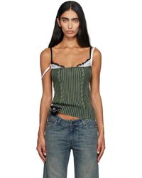 Balenciaga - Patched Cotton Hybrid Cable Knit Tank Top - Lyst
