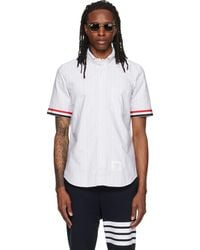 Thom Browne - Straight Fit Button Down Short Sleeve Shirt - Lyst
