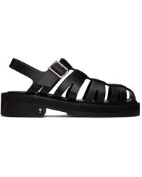 Ami Paris - Black Fisherman Flat Sandals - Lyst