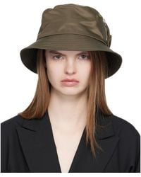 Sacai - Khaki Single Brim Pocket Bucket Hat - Lyst
