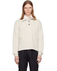 Tom Ford - Cotton Silk Cashmere Half Button Sweatshirt - Lyst