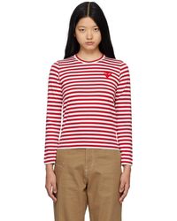 COMME DES GARÇONS PLAY - Comme Des Garçons Play Red Heart Patch Long Sleeve T-shirt - Lyst