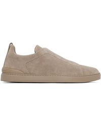 Zegna - Taupe Triple Stitch Sneakers - Lyst