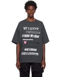 we11done - T-shirt gris à images à logo imprimées - Lyst