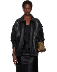 Nour Hammour - Micah Leather Bomber Jacket - Lyst