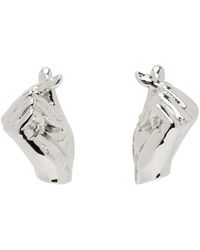 Y. Project - Mini Finger Heart Earrings - Lyst