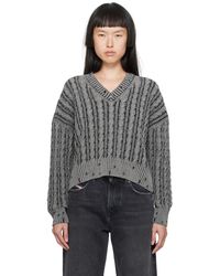 DIESEL - Chunky Jumper In Two-tone Cotton - Lyst