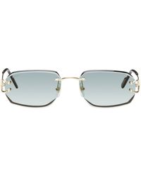 Cartier - Gold & Blue 'signature C De ' Pilot Metal Sunglasses - Lyst