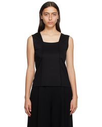 Issey Miyake - Black Tucked Square Tank Top - Lyst