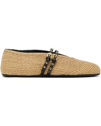 Alaïa - Ballerines En Paille Et Cuir - Lyst