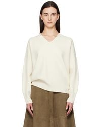 Rohe - Off- Compact Knitted V-neck Sweater - Lyst