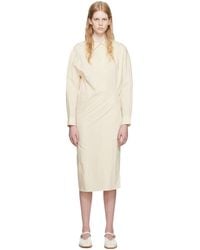 Lemaire - オフホワイト ストレートカラー ツイスト ミディアムワンピース - Lyst