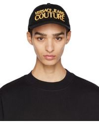 Versace - Black Embroidered Cap - Lyst