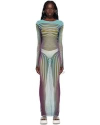 Jean Paul Gaultier - Ssense Exclusive Blue 'the Body Morphing' Maxi Dress - Lyst