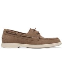 BOSS - Suede Lace-Detail Boat Shoes - Lyst