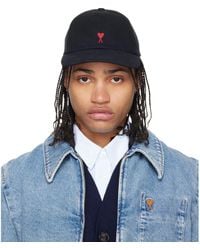 Ami Paris - Cotton Ami De Coeur Embroidery Cap - Lyst
