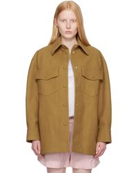Stella McCartney - Tan Alter Faux-Suede Overshirt - Lyst
