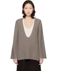 Loulou de Saison - Gabe U Neck Ribbed Cashmere Sweater - Lyst
