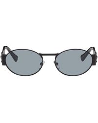 Versace - Black Medusa Deco Oval Sunglasses - Lyst