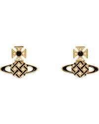 Vivienne Westwood - Boucles D'Oreilles Cassie Dorées À Orbe En Bas-Relief - Lyst