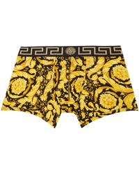 Versace - Boxer long noir et jaune à motif baroque - Lyst