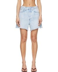 Agolde - Rhoda Pleated A-Line Denim Shorts - Lyst