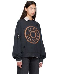Acne Studios Bird Flower Print Sweatshirt in Pink | Lyst