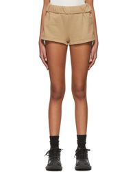 Womens Clothing Shorts Knee-length shorts and long shorts - Save 13% Dion Lee Cotton Drawstring Track Shorts in Beige White 