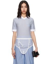 OPEN YY ホワイト リボン ネクタイ ボディスーツ ブラック | Lyst