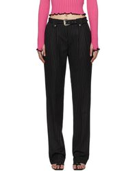 Versace - Black Pinstripe Trousers - Lyst