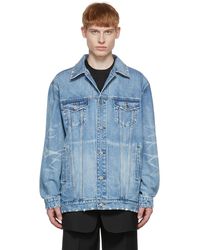 we11done - Blouson Camionneur Bleu En Denim - Lyst