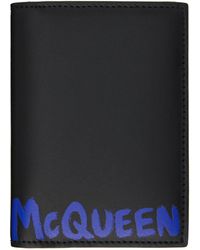 Alexander McQueen ロゴ 二つ折りカードケース - ブラック