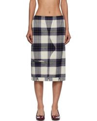 Pushbutton - Check Trousers Upside Down Midi Skirt - Lyst