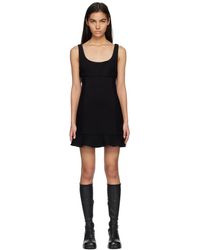 MSGM - Black Ruffled Edge Mini Dress - Lyst