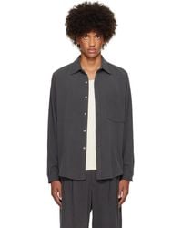 Small Talk Studio - Printed Silk Noil Curved Hem Dress Shirt - Lyst