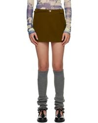 OPEN YY Layered Boxer Short Miniskirt in Natural | Lyst