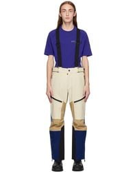 3 MONCLER GRENOBLE - Beige & Blue Paneled Ski Pants - Lyst