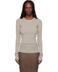 Rick Owens - Off- Temple Rib Ls T-Shirt - Lyst