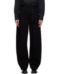 Lemaire - Black Twisted Belted Jeans - Lyst