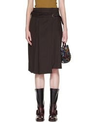 Dries Van Noten - Pleated Viscose Midi Skirt - Lyst