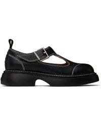 Ganni - Chaussures oxford de style chaussures charles ix noires à boucle - Lyst