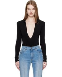 Mugler - Hooded V-neck Bodysuit - Lyst