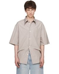 Ami Paris - Striped 'Ami De Coeur' Wide Shirt - Lyst