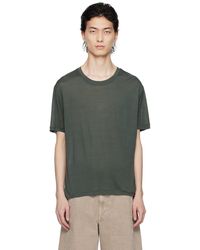 Lemaire - T-shirt vert en soie - Lyst