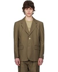 RANRA - Khaki Writer Gabardine Tailored Blazer - Lyst