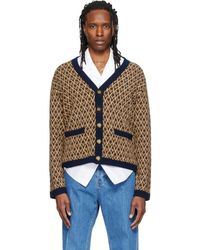 Valentino - Jacquard Logo Wool Cardigan - Lyst