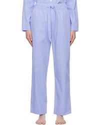 Tekla - Pantalon de pyjama bleu à cordon coulissant - Lyst